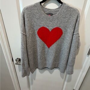 Vince Camuto Gray Sweater with Red Accent